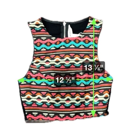 H&M Coachella NWT Womens Sleeveless Cropped Top Size 2 Boho Multicolor Pattern - Picture 6 of 8